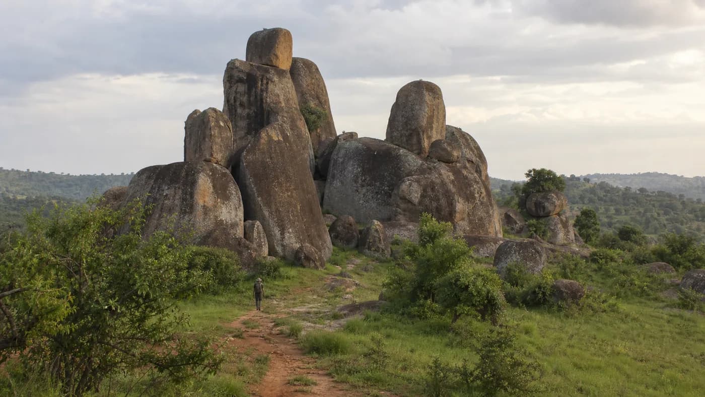 Generated editorial view of a weathered granite outcrop in western Kenya