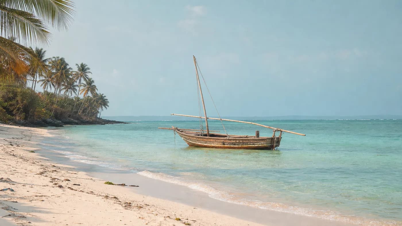 Branded artwork awaiting verified Zanzibar beach photography